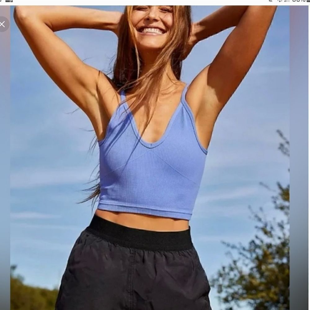 Free People Happiness Runs V-Neck Tank Blue XS/S